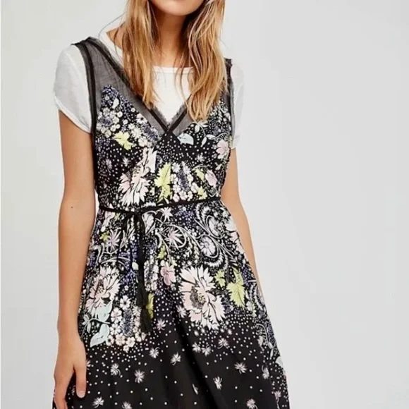 Like New Free People - Longwood Floral Slip Dress - S - Picture 2 of 12